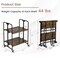 Rustic Brown Wooden Foldable Rolling Cart with Metal Frame and Storage Shelves Suitable to Any Room
